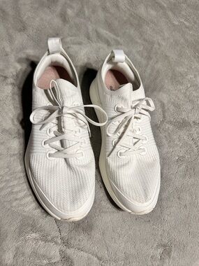 allbirds Women's White Knit Lace-Up Sneakers with Pink Insole